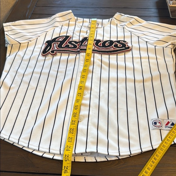 Majestic Houston Astros White and Black Pinstripe Jersey y2k vintage - Picture 6 of 8